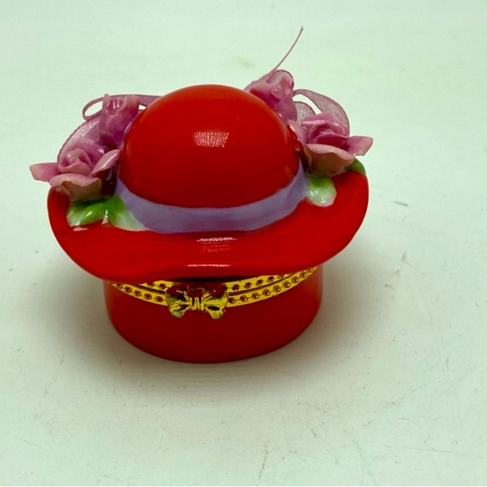 Red Hat Ceramic Trinket Box